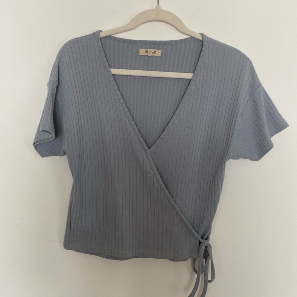 Madewell Medium Blue Wrap Shirt